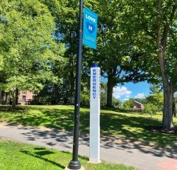 An emergency pole on the Mount Holyoke College campus