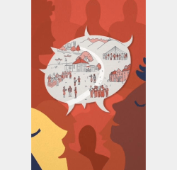 Illustration of several people with a speech bubble above their heads