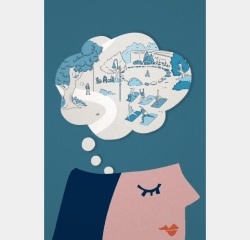 Graphic of a person with a thought bubble above their head