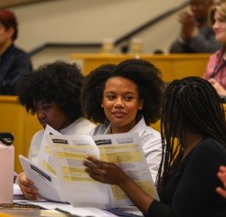 Students engage with one another during the Sophomore Institute, 2025.