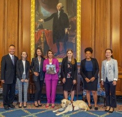MHC students with Nancy Pelosi, Speaker of the United States House of Representatives, during a site visit to Washington, DC