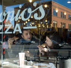 Students at Antonios Pizza