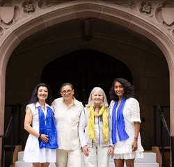 Left to Right: Naomi M. Barry-Pérez ’96, Ayumi Horie ’91, Becky Rom ’71 and Sowmya Subramanian ’96 were honored at Reunion II on May 30, 2026. Not pictured: Yasmeen Hassan ’91 and Kathleen Holland Hicks ’91.