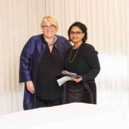 Sonya Stephens and Suparna Roychoudhury at the Faculty Awards in 2020.
