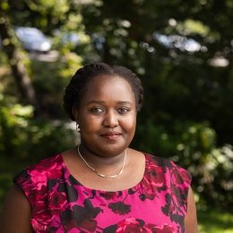 Diane Uwacu on the Mount Holyoke campus in 2023. Photo by Joanna Chattman.