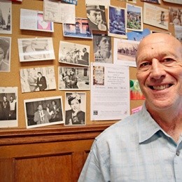 Professor Daniel Czitrom, in front of some of his political memorabilia