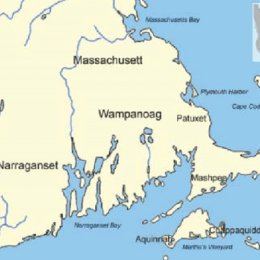 Map of Massachusetts indicating where indigenous tribes lived