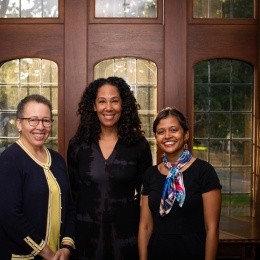(l-r) Interim President Beverly Daniel Tatum, Mona Sutphen ’89 and Natasha Mohanty ’03