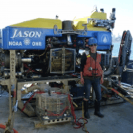 Veronika Kivenson FP’13 took part in a 2013 expedition aboard the research vessel Atlantis using an underwater robot to collect microbe samples, which she is now analyzing.