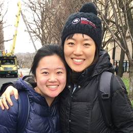 After Emily Chang ’18 (left) interned with Yiting Wang ’11 at the World Wide Fund for Nature, Wang invited her to attend a conference at Columbia University. 