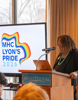 Kijua Sanders-McMurtry presenting MHC Lyons Pride 2026