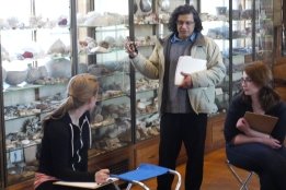 Professor Ajay Sinha teaches a class in the Joseph Allen Skinner Museum.