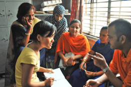 Photo of a Mount Holyoke student taking part in an international internship