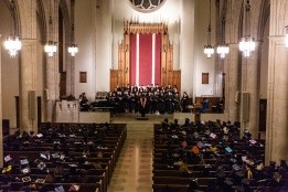 The class of 2019 at the Baccalaureate ceremony in Abbey Chapel
