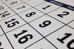 Close-up view of a calendar
