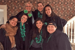 A group of students with President Sonya Stephens during DisOrientation