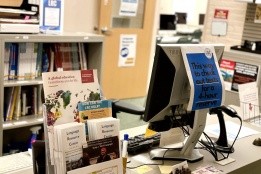 The main desk of the Language and Culture Commons