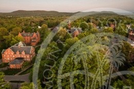 Aerial view of MHC with MHC logo watermarked over it.