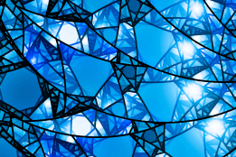 Blue stained glass mosaic