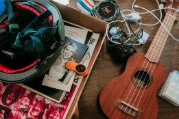 A variety of items packed to bring to campus
