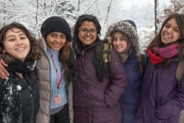 A grpup of students in winter