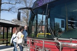 Students boarding bus