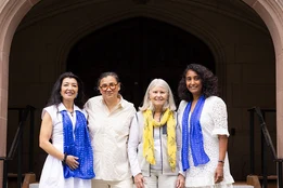 Left to Right: Naomi M. Barry-Pérez ’96, Ayumi Horie ’91, Becky Rom ’71 and Sowmya Subramanian ’96 were honored at Reunion II on May 30, 2026. Not pictured: Yasmeen Hassan ’91 and Kathleen Holland Hicks ’91.