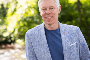 William Seigh in 2023 on the Mount Holyoke College campus. Photo by Joanna Chattman.