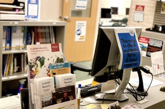 The main desk of the Language and Culture Commons
