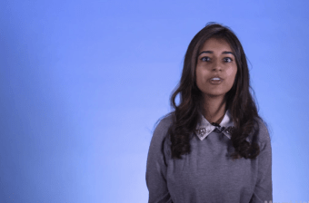 A student discussing getting involved in faculty research