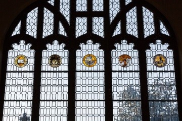 Stained glass windows on Mount Holyoke campus