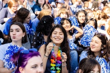 Blue Lyons - the class of 2028 - at Mount Holyoke College's Convocation in September 2024