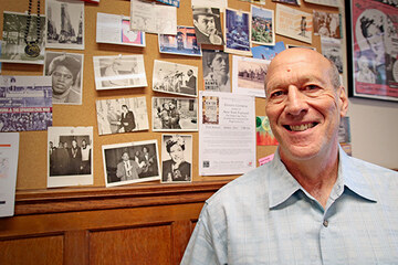 Professor Daniel Czitrom, in front of some of his political memorabilia
