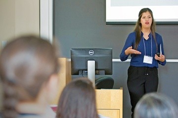 Rand Abu Al-Sha’r ’17, an architectural studies major, was on the "2D to 3D" panel.