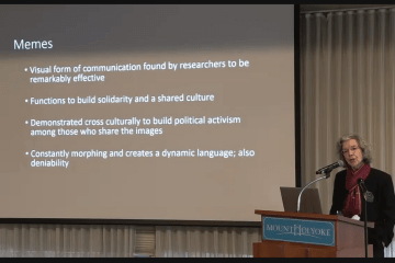 Riv-Ellen Prell speaking at Mount Holyoke College in April of 2024