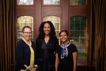 (l-r) Interim President Beverly Daniel Tatum, Mona Sutphen ’89 and Natasha Mohanty ’03