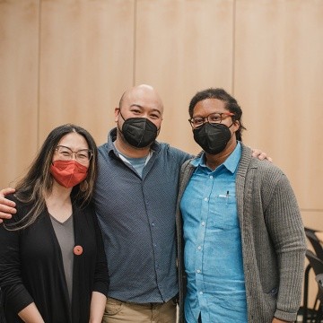 Glascock Intercollegiate Poetry Competition 2022 judges: Mary-Kim Arnold, Oliver de la Paz, and Nathan McClain.