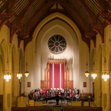 The historic, 900-seat Abbey Chapel houses a nineteenth-century Skinner organ and a Fisk Tracker Organ for music productions.