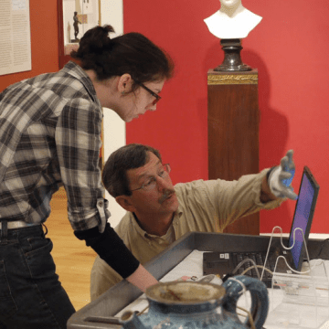 Using infra-red imaging to look under paintings in the Mount Holyoke Art Musseum