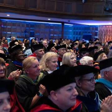 The crowd in Chapin during the investiture ceremony.