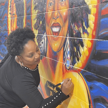 An image of empowerment greets students and staff daily at Lt. Clayre P. Sullivan Middle School, largely thanks to the efforts of one of the school’s teachers, Justin Griffin.