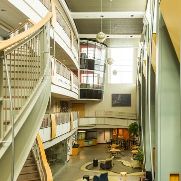 The stairway in the Kendade atrium
