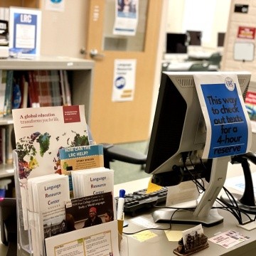 The main desk of the Language and Culture Commons