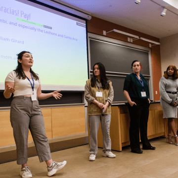 A panel of students who presented at LEAP Symposium 2022