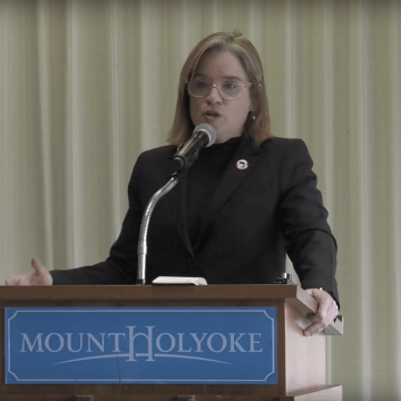 Carmen Yulin Cruz at the podium