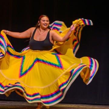 A dancer from Noche Latina, held at Mount Holyoke College on 10/4/2024.