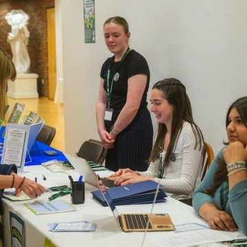 Information table at the Summit on Feminist Leadership in Climate Justice held at Mount Holyoke College on April 25, 2025