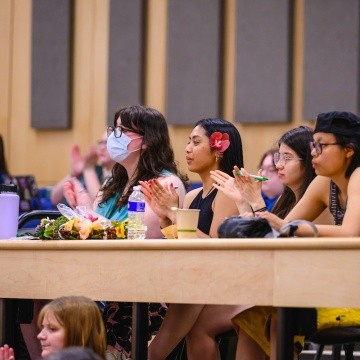 Students listen attentively at the Summit on Feminist Leadership in Climate Justice, held at Mount Holyoke College on April 25, 2025.