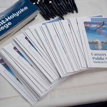 MHC in DC, a photo of brochures and stickers on a table