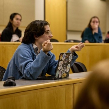 Mount Holyoke College | Senior Symposium 2024 - An audience member asking a question